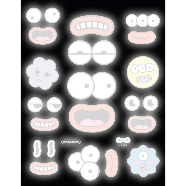 RAINETTE GRANDE PLANCHE STICKERS RÉFLÉCHISSANTS - FACE