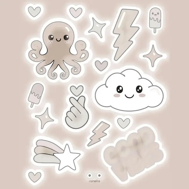 RAINETTE GRANDE PLANCHE STICKERS RÉFLÉCHISSANTS - GOOD VIBES