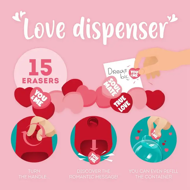 LEGAMI DISTRIBUTEUR DE GOMMES COEUR - LOVE DISPENSER