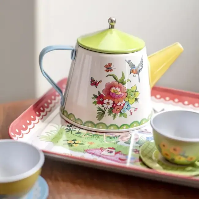 MOULIN ROTY VALISE DINETTE À THÉ EN MÉTAL 14PC - LA GRANDE FAMILLE