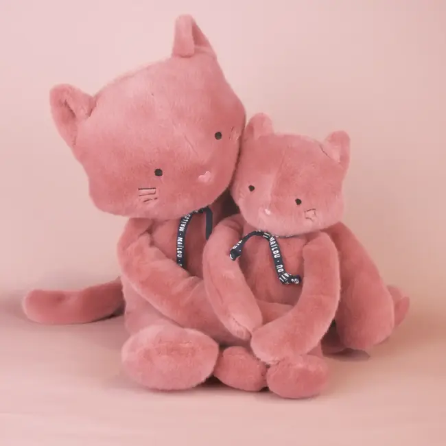 MAILOU PELUCHE CHAT MÉLOÉ 56CM - POUDRE DE ROSE