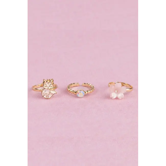 GREAT PRETENDERS ENSEMBLE DE 3 BAGUES - FOXY FLORAL