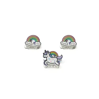 GREAT PRETENDERS 3 X MINI PINCES - UNICORN RAINBOW