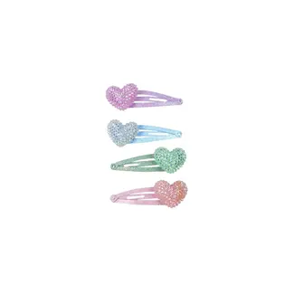 GREAT PRETENDERS 4 X BARRETTES - SPARKLE HEART BOOBLE