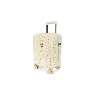 KONGES SLOJD VALISE À ROULETTES - CERISE NAVY DOTS
