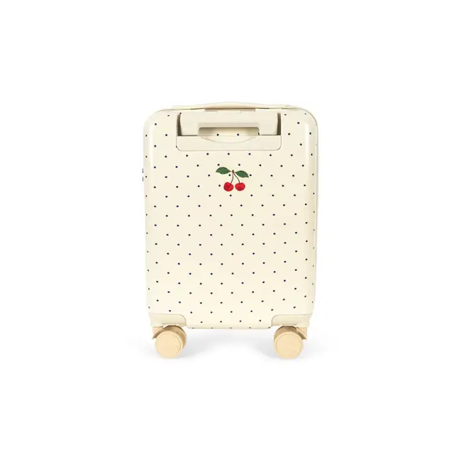 KONGES SLOJD VALISE À ROULETTES - CERISE NAVY DOTS