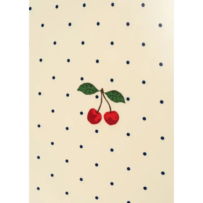 KONGES SLOJD VALISE À ROULETTES - CERISE NAVY DOTS