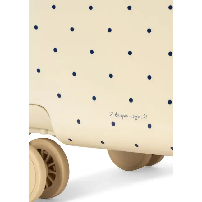 KONGES SLOJD VALISE À ROULETTES - CERISE NAVY DOTS