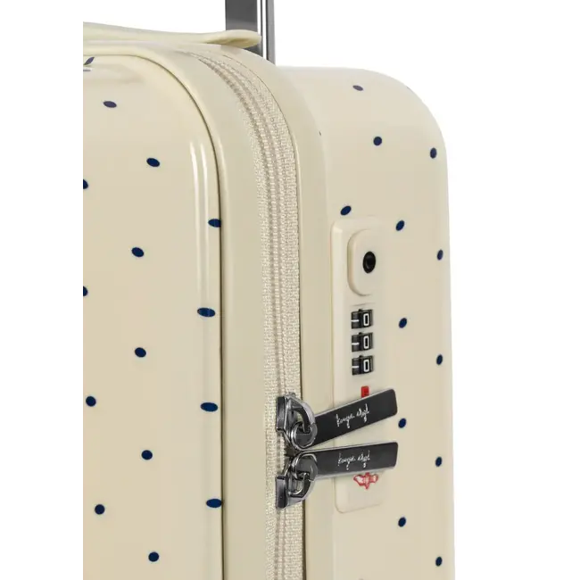 KONGES SLOJD VALISE À ROULETTES - CERISE NAVY DOTS