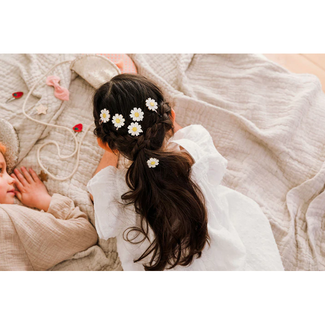 LUCIOLE ET PETIT POIS 2 X BARRETTES 4CM - MARGUERITES