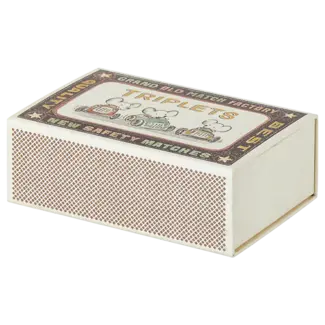 MAILEG BÉBÉS SOURIS 8CM - TRIPLES PYJAMA A RAYURES - DANS LEUR BOITE D'ALLUMETTE