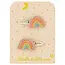 LUCIOLE ET PETIT POIS 2 X BARRETTES 4CM - ARC EN CIEL MULTICOLORE