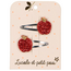 LUCIOLE ET PETIT POIS 2 X BARRETTES 4CM - POMMES ROUGES