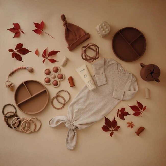 MUSHIE 3 X BRACELETS DE DENTITION SILICONE ''PEARL'' MELLOW - TERRACOTTA - PERIW