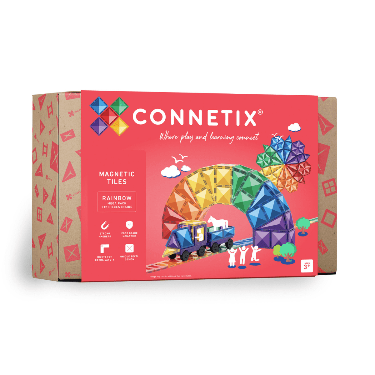 Connetix Rode Connetix Rainbow Mega Pack 212 pièces – Tuiles magnétiques - MOM POP