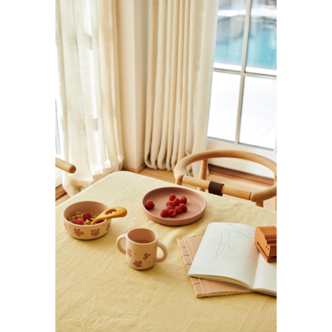 LIEWOOD COFFRET VAISSELLE 4 PIÈCES SILICONE VIVI - BUTTERFLY APPLE BLOSSOM