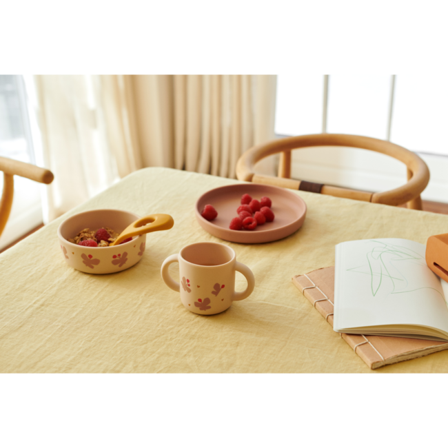 LIEWOOD COFFRET VAISSELLE 4 PIÈCES SILICONE VIVI - BUTTERFLY APPLE BLOSSOM