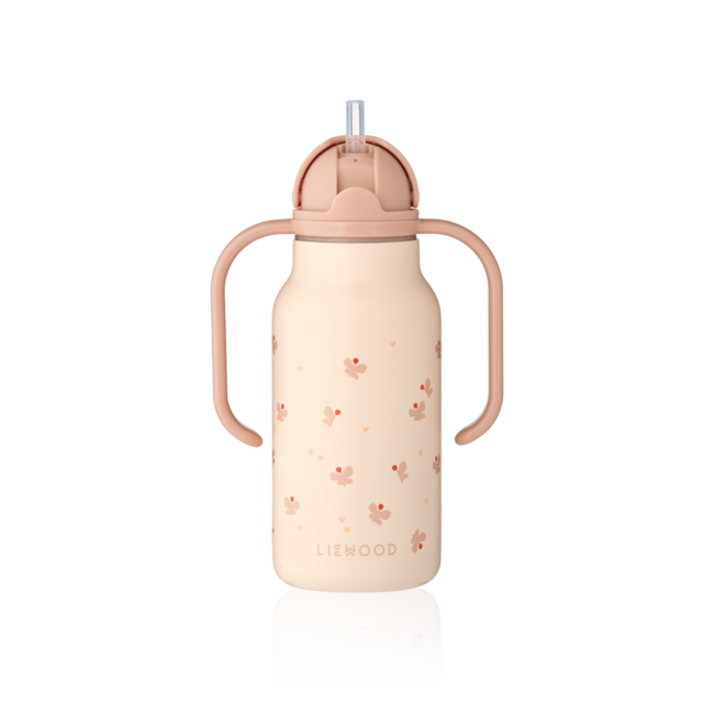 LIEWOOD GOURDE BÉBÉ AVEC ANSES 250ML KIMMIE - MINI BUTTERFLY APPLE BLOSSOM
