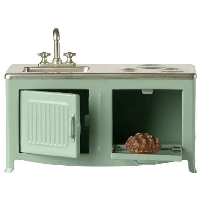 MAILEG GRANDE CUISINIÈRE MÉTAL SOURIS MAILEG MENTHE 7,5X14CM