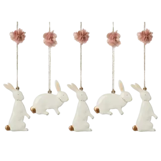 MAILEG COFFRET DE 5 LAPINS DE PÂQUES EN MÉTAL