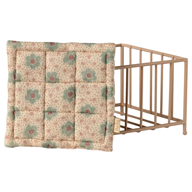 MAILEG PARC DE JEU MÉTAL POUR BÉBÉ & PETITE SOURIS - ROSE