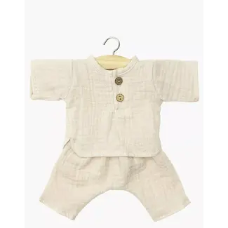MINIKANE TENUE BABIES - ENSEMBLE ANDREA EN GAZE DE COTON MASTIC