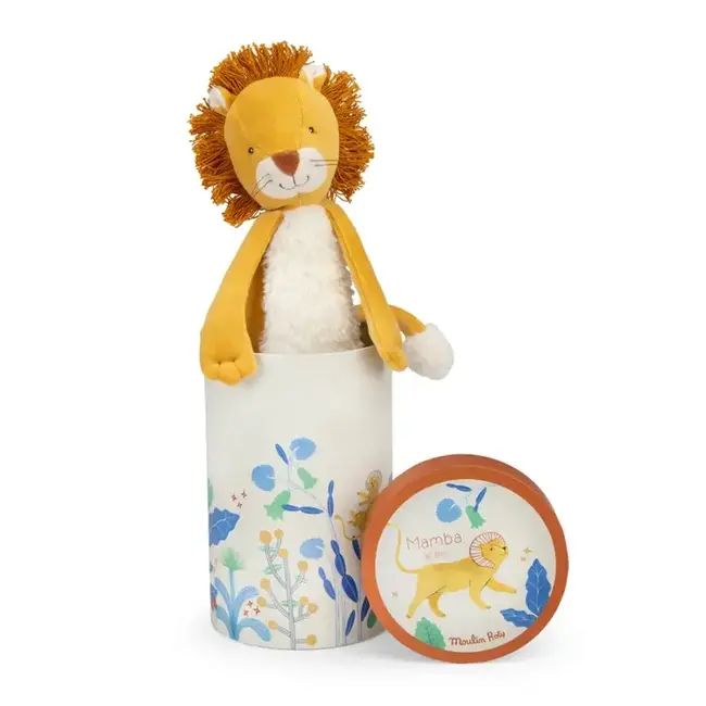 MOULIN ROTY POUPÉE LION MAMBA EN BOÎTE CADEAU - LA FORÊT MAWA