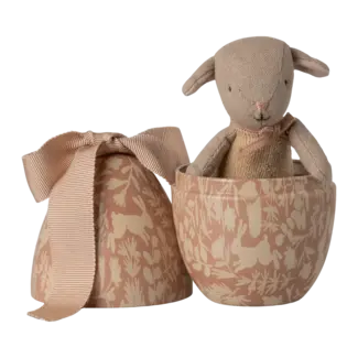 MAILEG OEUF DE PAQUES AVEC AGNEAU MICRO - ROSE POUDRE