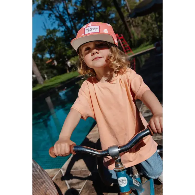 HELLO HOSSY CASQUETTE VISIÈRE PLATE - PEACHY BLOOM