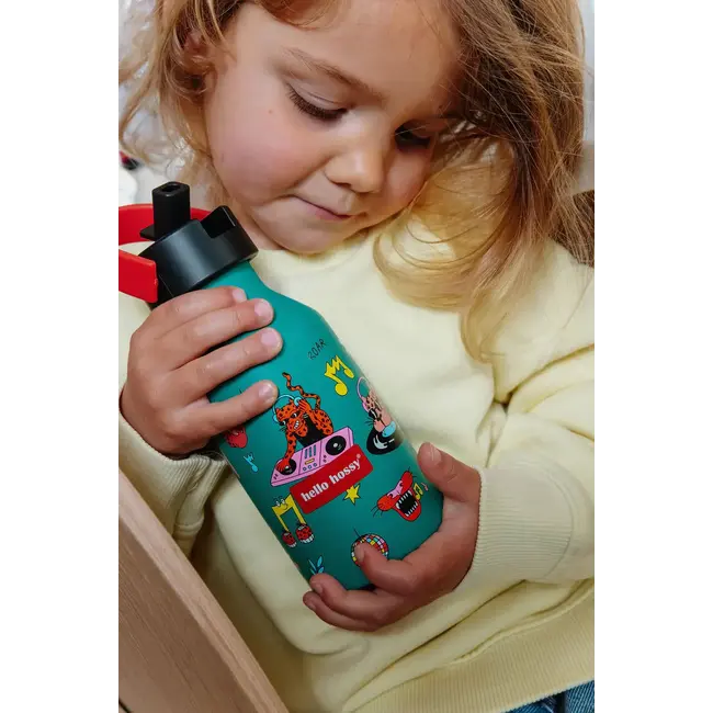 HELLO HOSSY GOURDE LÉGÈRE & ANTI-DÉRAPANTE 350ML "DISCO ROAR"