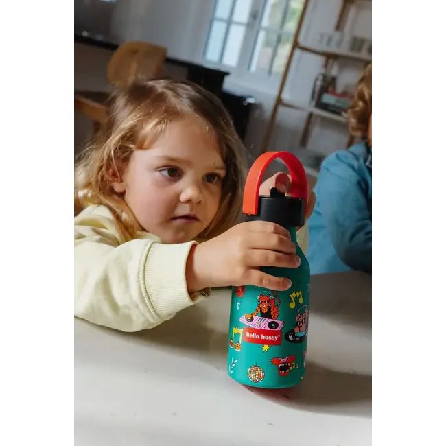 HELLO HOSSY GOURDE LÉGÈRE & ANTI-DÉRAPANTE 350ML "DISCO ROAR"