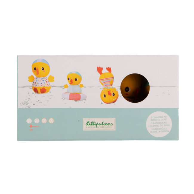 LILLIPUTIENS JOUET DE BAIN - 3 CANARDS FLOTTANTS AU BORD DE L'EAU