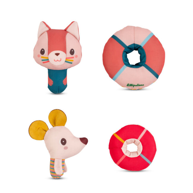 LILLIPUTIENS JOUET DE BAIN - JEANNE ET SA SOURIS AVEC BOUÉES FLOTTANTES