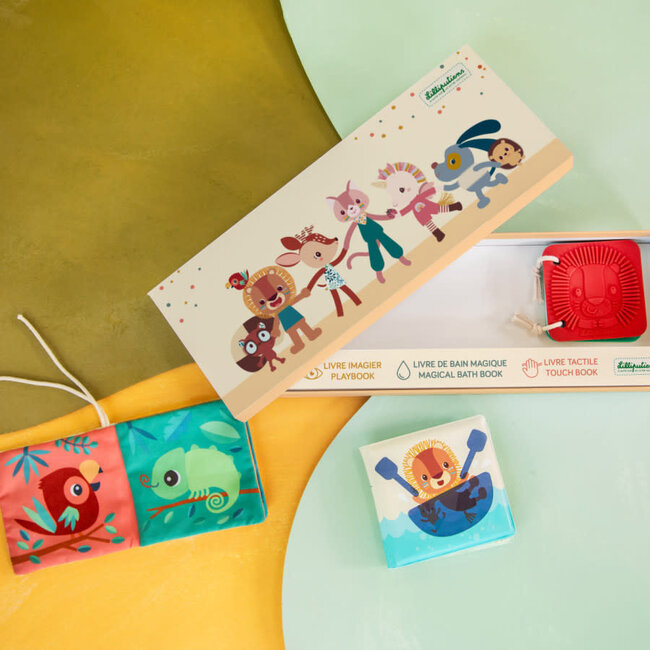 LILLIPUTIENS COFFRET 3 MINI LIVRES SENSORIELS - JUNGLE