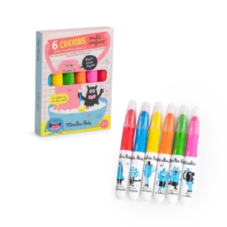 MOULIN ROTY 6 CRAYONS-MULTISURFACES - LES SCHMOUKS