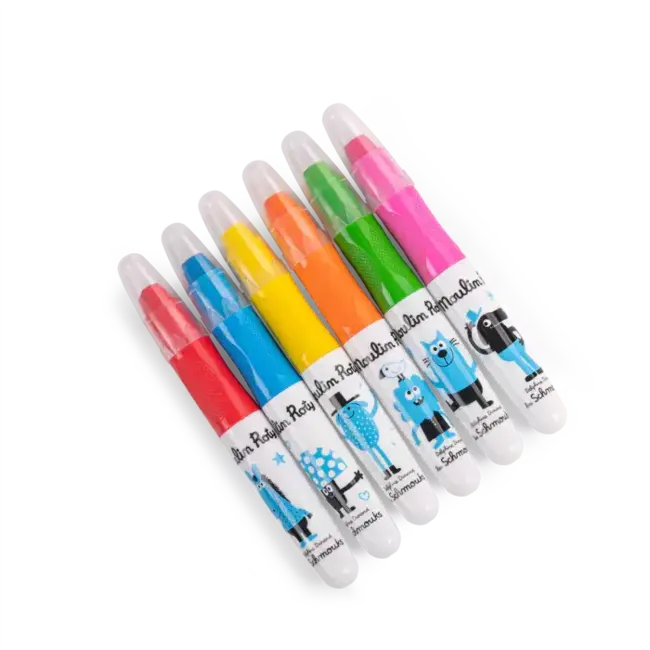 MOULIN ROTY 6 CRAYONS-MULTISURFACES - LES SCHMOUKS