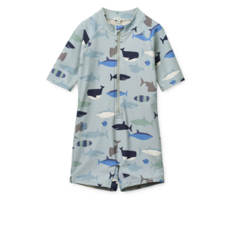 LIEWOOD COMBINAISON DE BAIN UV MAX - SHARK DOVE BLUE