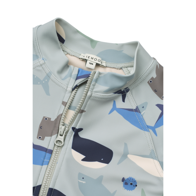 LIEWOOD COMBINAISON DE BAIN UV MAX - SHARK DOVE BLUE