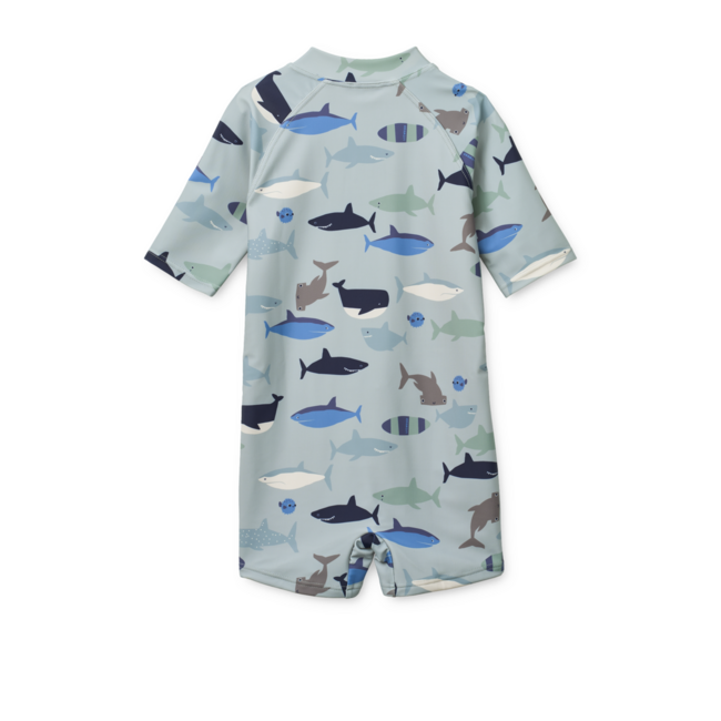 LIEWOOD COMBINAISON DE BAIN UV MAX - SHARK DOVE BLUE