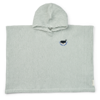 LIEWOOD PONCHO BRODÉ PACO - STRIPE PEPPERMINT CREME DE LA CREME