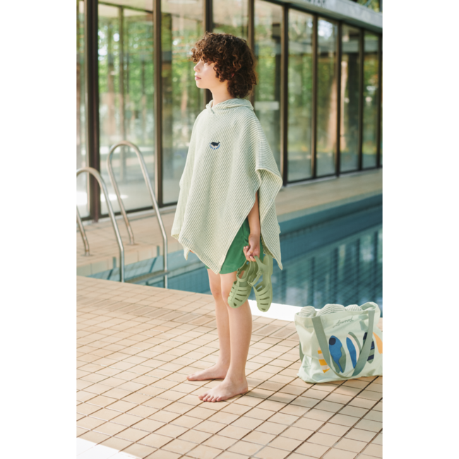 LIEWOOD PONCHO BRODÉ PACO - STRIPE PEPPERMINT CREME DE LA CREME