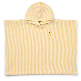 LIEWOOD PONCHO BRODÉ PACO - STRIPE LEMON YELLOW CREME DE LA CREME