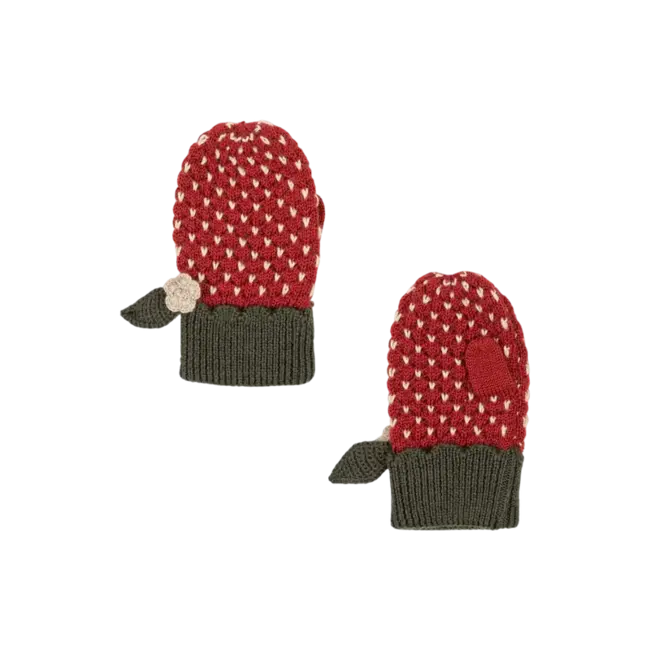 KONGES SLOJD MOUFLES FRAISE STRAWBERRY TRUE RED