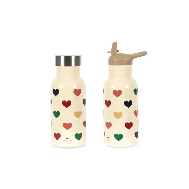 KONGES SLOJD GOURDE ISOTHERME 2 BOUCHONS 350ML - BON COEUR COLORÉ