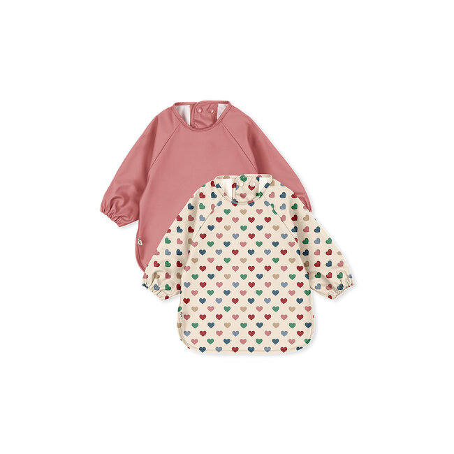 KONGES SLOJD 2 BAVOIRS À MANCHES - COEUR COLORÉ / FADED ROSE