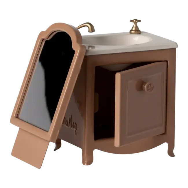 MAILEG COIFFEUSE AVEC LAVABO POUR SOURIS - ROSE POUDRÉ FONCÉ