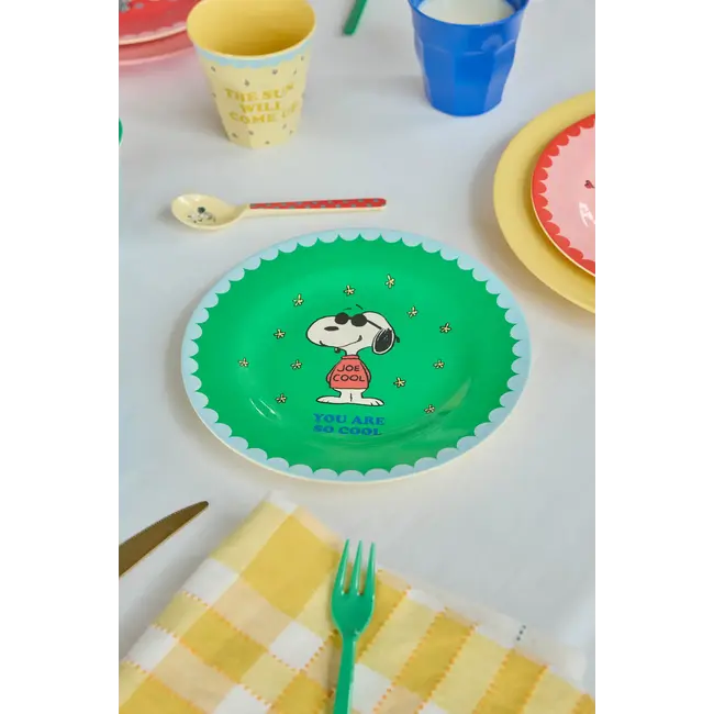 RICE ASSIETTE PLATE RICE - SNOOPY - GREEN