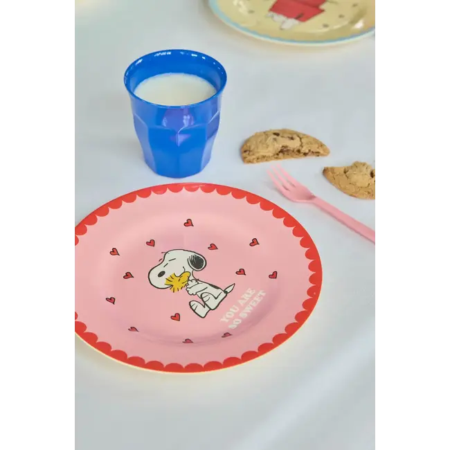 RICE ASSIETTE PLATE RICE - SNOOPY - PINK