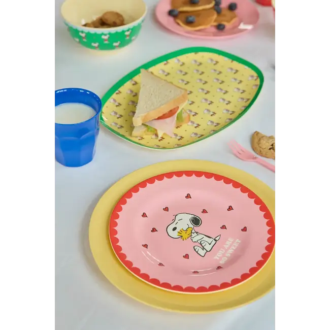 RICE ASSIETTE PLATE RICE - SNOOPY - PINK