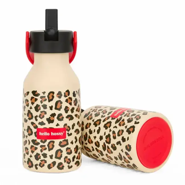 HELLO HOSSY GOURDE LÉGÈRE & ANTI-DÉRAPANTE 500ML "LEOPARD"